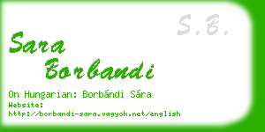 sara borbandi business card